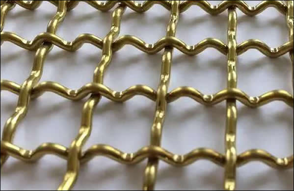 brass crimped wire mesh for decoration in construction projects