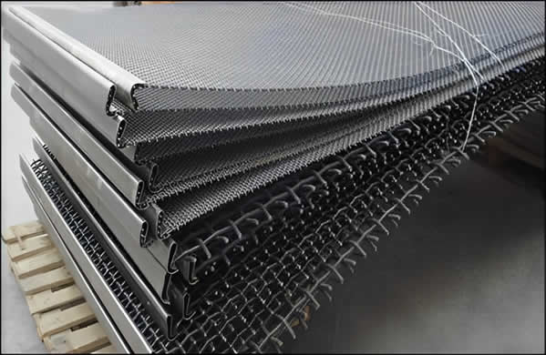 stainless steel hooked edge vibrating screen